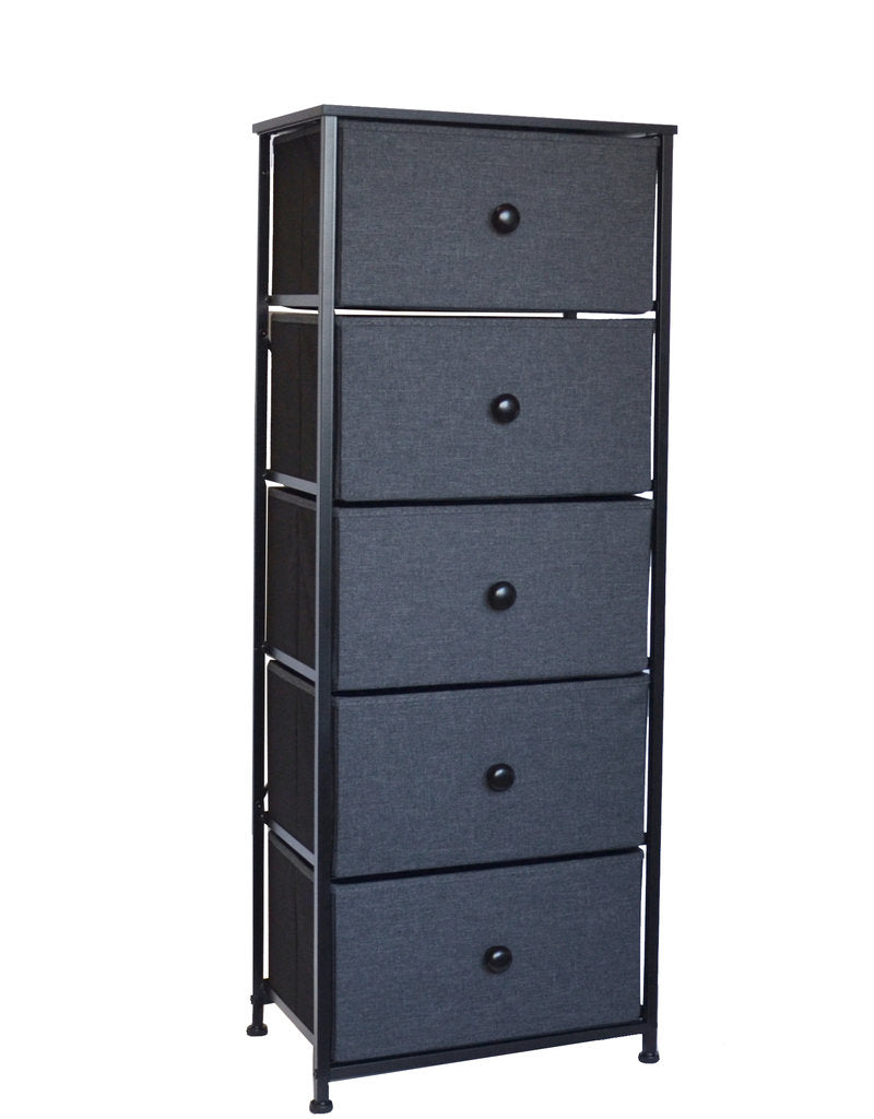 5-DRAWER BLACK FABRIC ORGANIZER