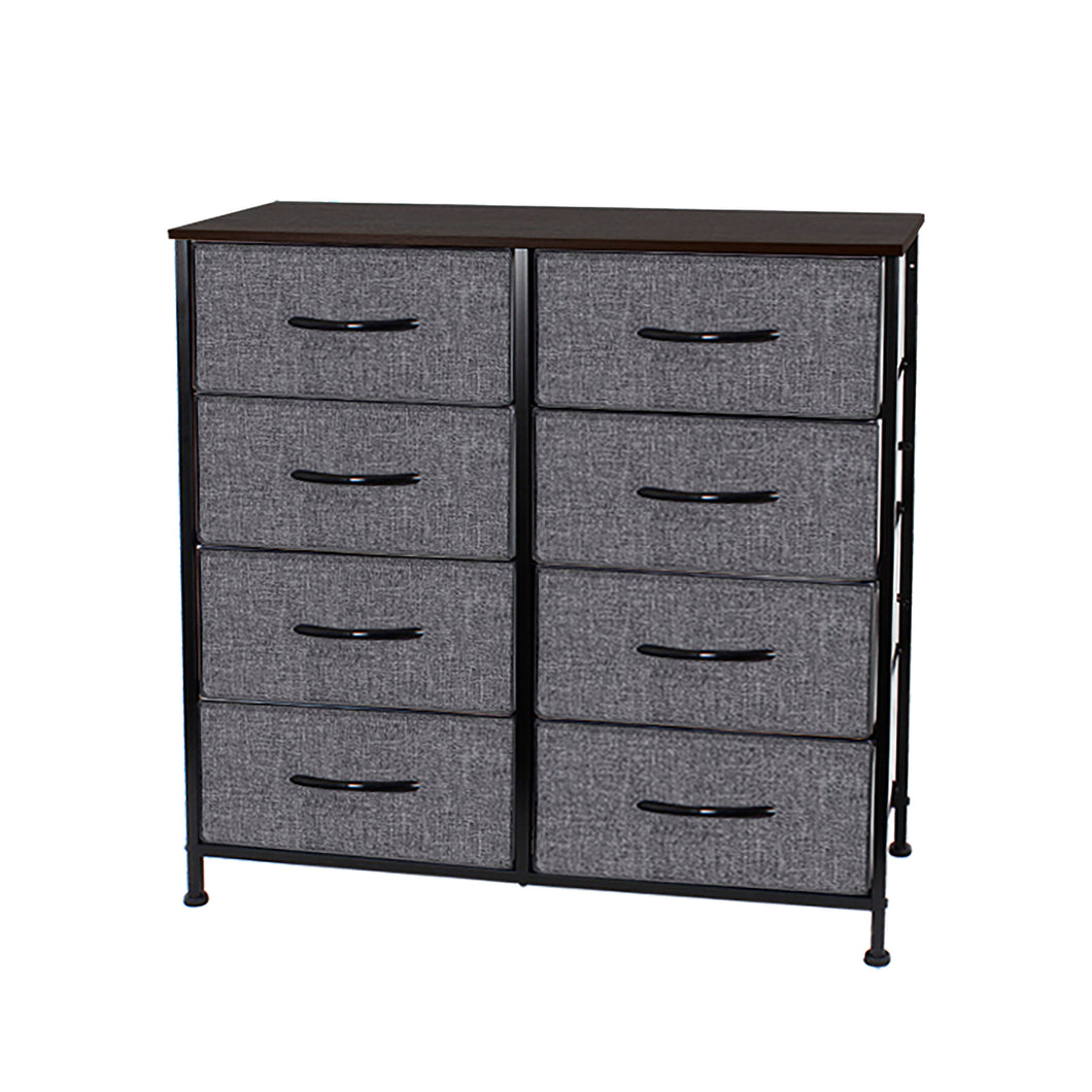 Nola Home 8-Drawer Dresser, Fabric Chest of Drawers, Storage Tower Organizer, Dark Grey