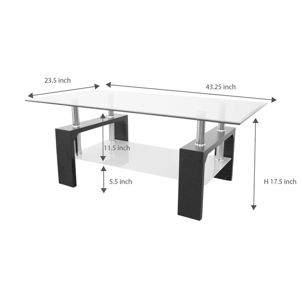 BLACK FRAME COCKTAIL TABLE