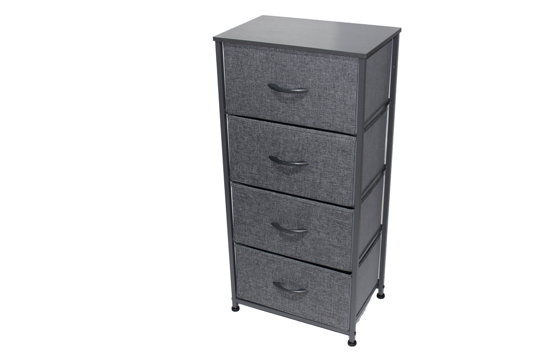 4-DRAWER GREY FABRIC ORGANIZER